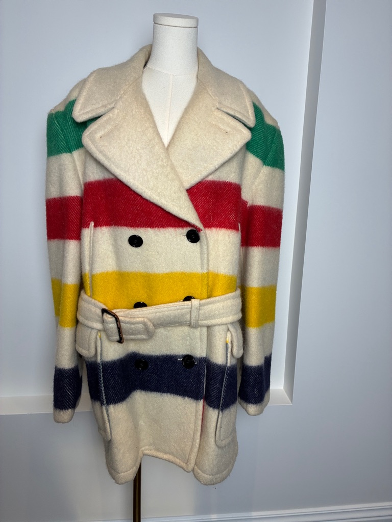 The Hudson’s Bay Legendary Stripes Double Breast Wool Jacket Coat